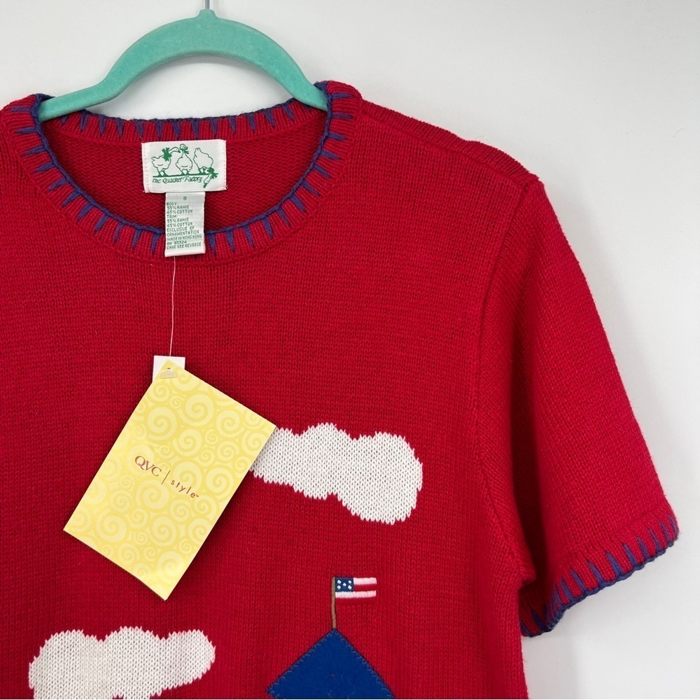 The Quaker Factory VTG Ramie Short Sleeve Lighthouse Roundneck Midi Sweater - Picture 2 of 16